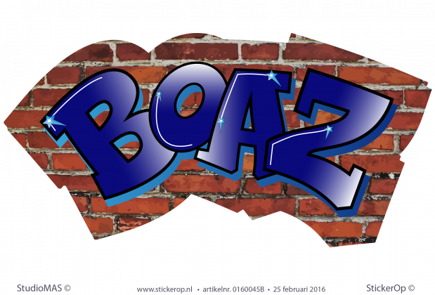 Muurstickers graffiti - Boaz muursticker graffiti Boaz