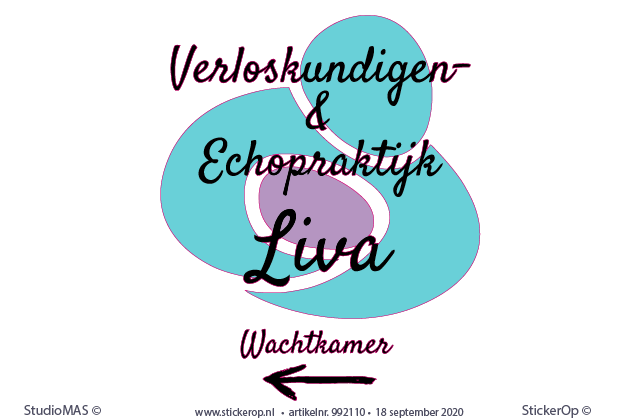 Deursticker van zakelijk logo - Liva Verloskundigen- en echopraktijk - muursticker van eigen logo - Liva verloskundigen en echopraktijk