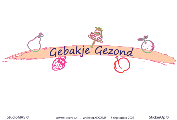 Muurstickers zakelijk logo - Gebakje Gezond eigen logo - Gebakje Gezond