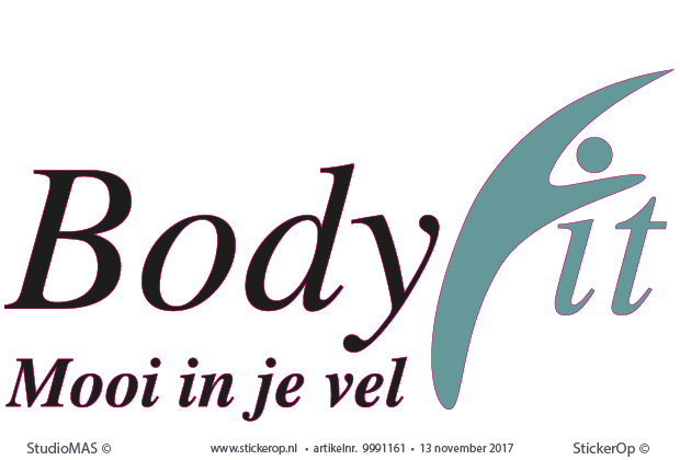 Muursticker zakelijk logo - BodyFit logo - BodyFit