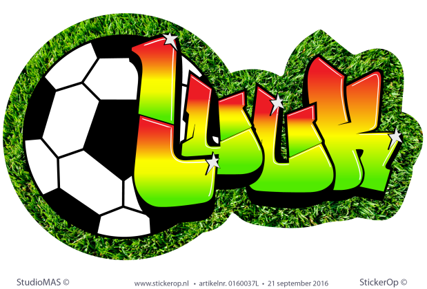 Muursticker graffiti thema voetbal - Luuk muursticker graffiti voetbal Luuk