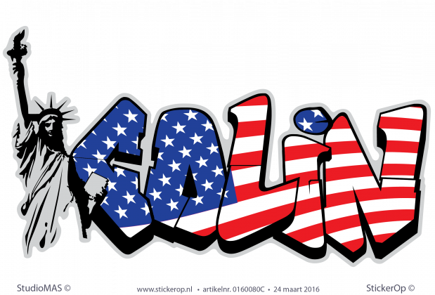 Muurstickers graffiti thema Amerika - Colin muurstickers graffiti amerika Colin