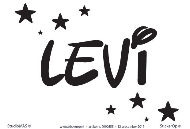 spannend Oneerlijk duizend Naamsticker eigen naam - Levi met sterren