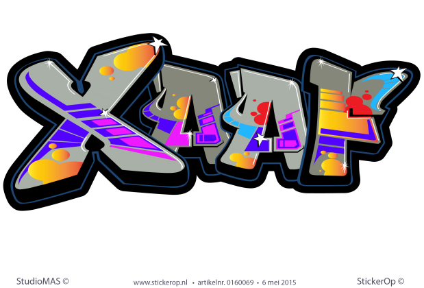 Muursticker full colour graffiti - Xaaf muursticker graffiti Xaaf