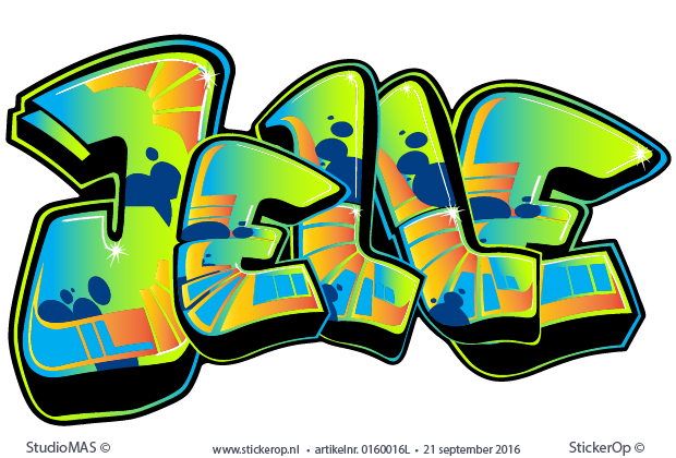 muursticker graffiti type A Jelle