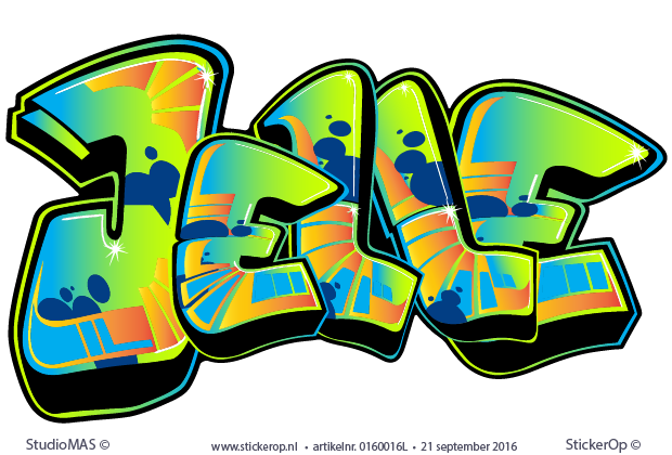 Muurstickers graffiti Chantal - Jelle muursticker graffiti type A Jelle