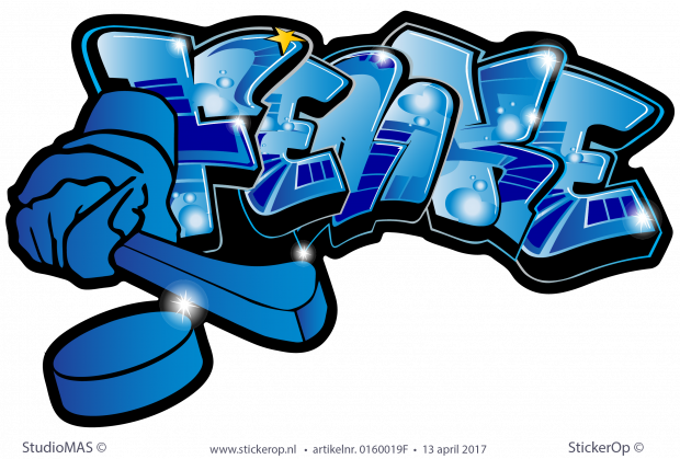 Muursticker full colour graffiti - Femke muursticker graffiti Femke
