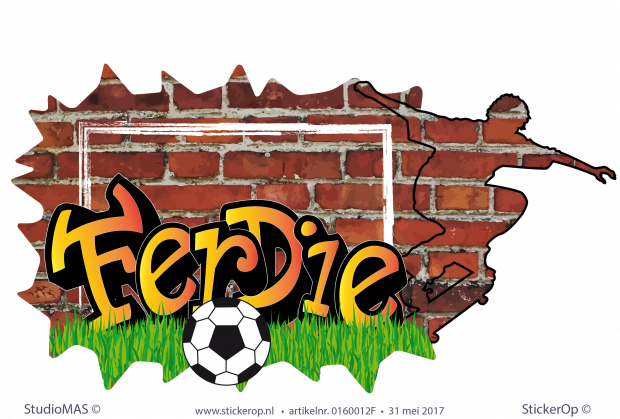 Muursticker graffiti thema sport - Ferdie muursticker graffiti sportieve Ferdie