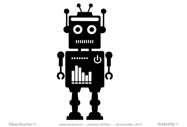 Muurstickers thema muursticker kinderkamer Silvias robot