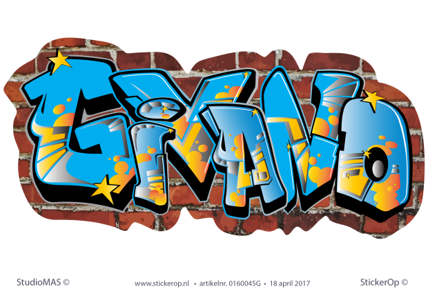 Muurstickers graffiti - Givano muursticker graffiti Givano