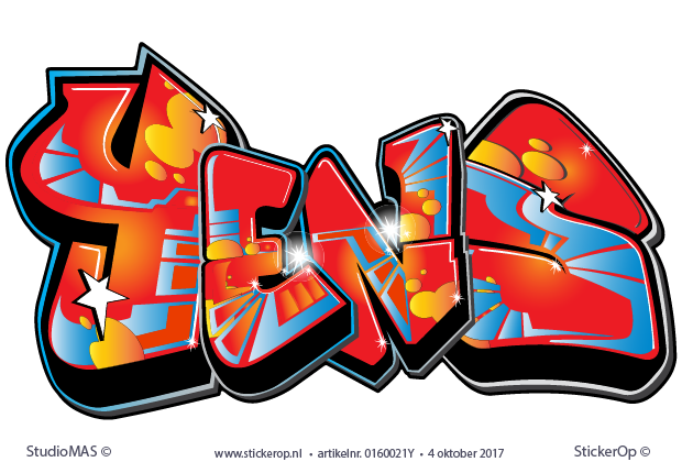 Muursticker graffiti - Yens