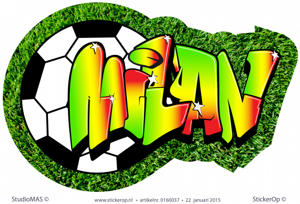 Graffiti muursticker thema voetbal - Milan muursticker graffiti voetbal milan