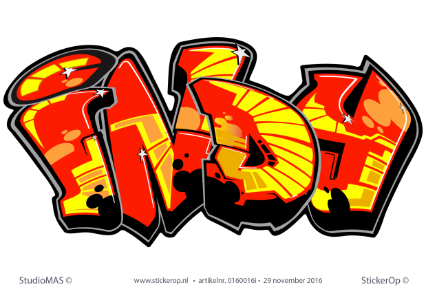 Muursticker graffiti type A - Indy muursticker graffiti type A Indy