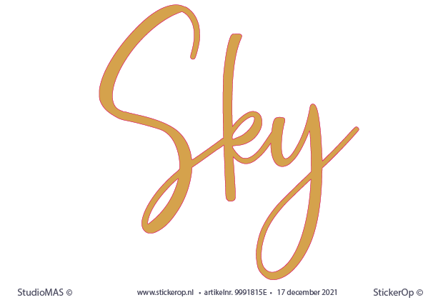 Bedrijfslogo sticker op de muur - Cruisinc - Sky van eigen logo - Cruisinc-Sky