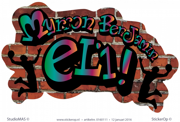 Muursticker graffiti basketbal - Myronn muursticker graffiti basketbal Myrron