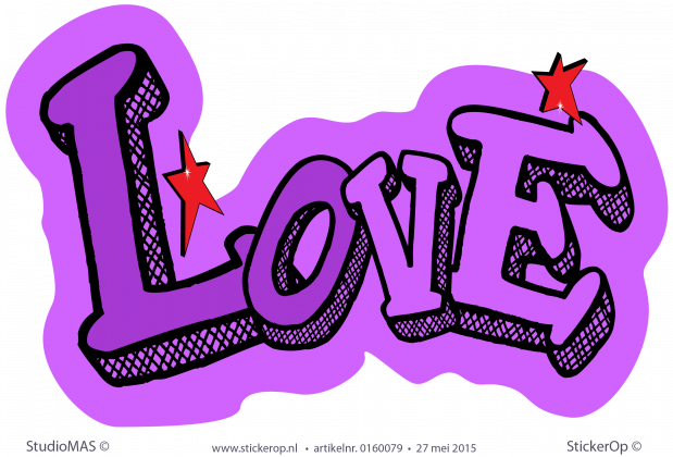 Muursticker graffiti - LOVE muursticker graffiti love