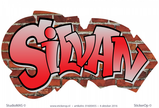 Muursticker full colour graffiti type B - Silvan muursticker graffiti Silvan
