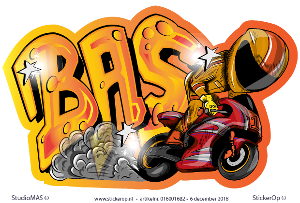graffiti thema motorsport - Bas muursticker graffiti GP - Bas