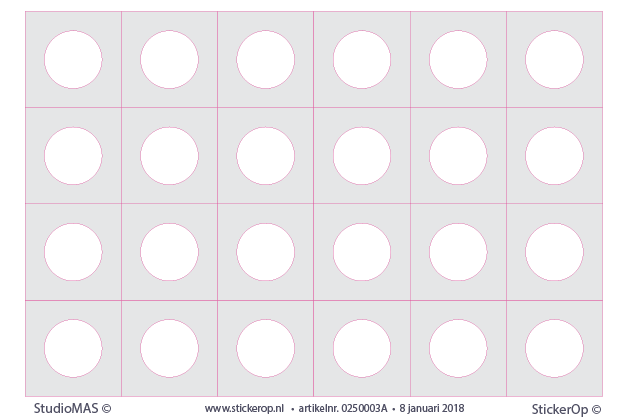 Muursticker sjablonen - stippen 3 cm - 24 stuks per vel sjablonen - stippen 3cm