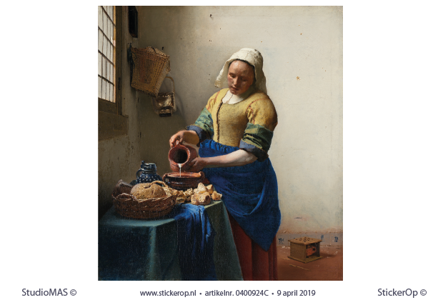 Het melkmeisje - originele uitsnede - Johannes Vermeer Vermeer-origineel
