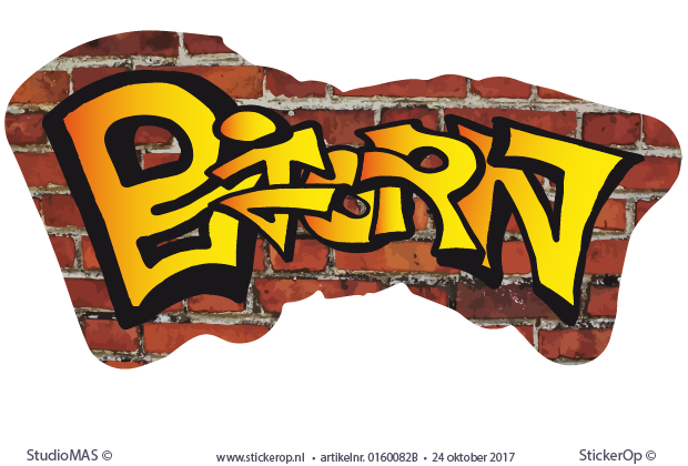 Muursticker graffiti type Gansta - Bjorn