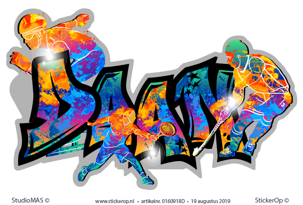 Muursticker graffiti sport - Daan - Daan