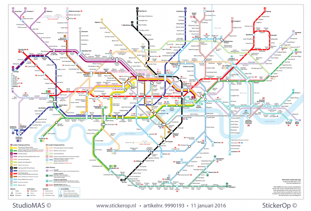 muurstickers van zelf aangeleverd plaatje The London tube