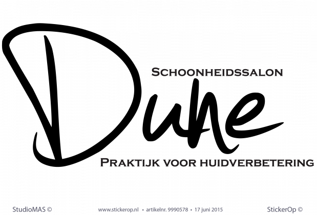 Muursticker zakelijk logo - Dune schoonheidssalon muursticker zakelijk logo Dune