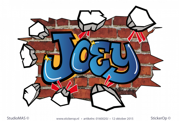 Muursticker  graffiti type G Joey