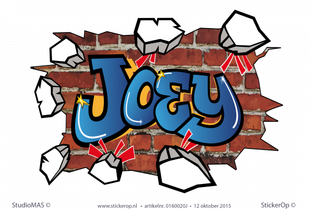 Muursticker graffiti type G - Joey Muursticker graffiti type G Joey