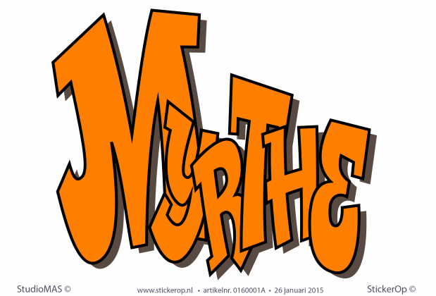Muursticker Graffiti uni-kleur - Myrthe muursticker graffiti funkboy