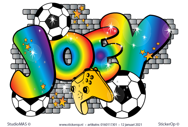 Muursticker regenboog graffiti - Joey
