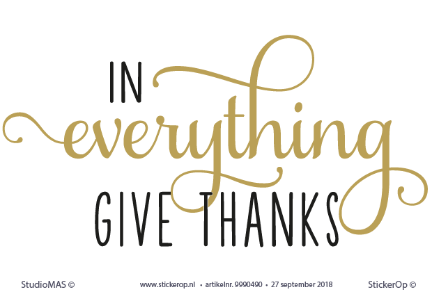 Muursticker van zelf aangeleverde tekst - Gabriëlle's Thanks - in twee kleuren eigen tekst - Gabrielles-thanks