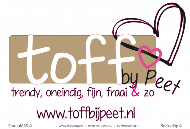 Auto Sticker full colour vrijstaand gesneden - Logo Toff by Peet Auto sticker zakelijk Toff by Peet