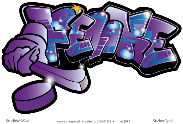 Muursticker graffiti - Femke 3 muursticker graffiti Femke