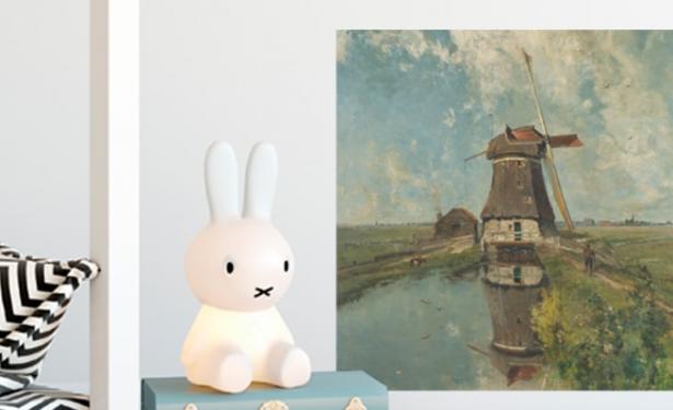 van een molen in een poldervaart van Paul Joseph Constantin Gabril vierkant uitsnede-min