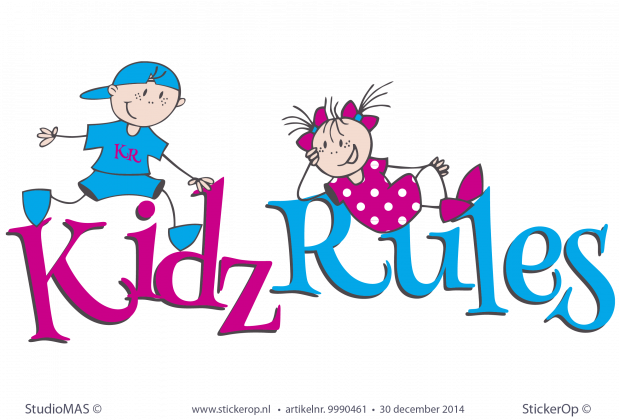 Muursticker zakelijk logo Kidzrules zakelijk logo kidzrules