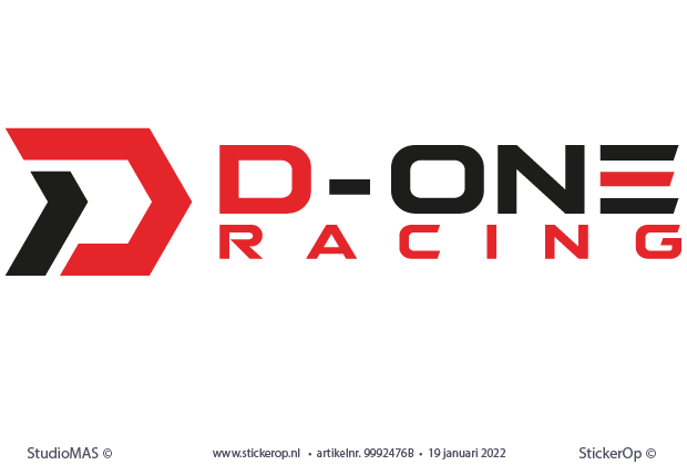 Auto stickers zakelijk - D-One Racing - gesneden uit A26-zwart en A06-rood. eigen logo - D-One Racing