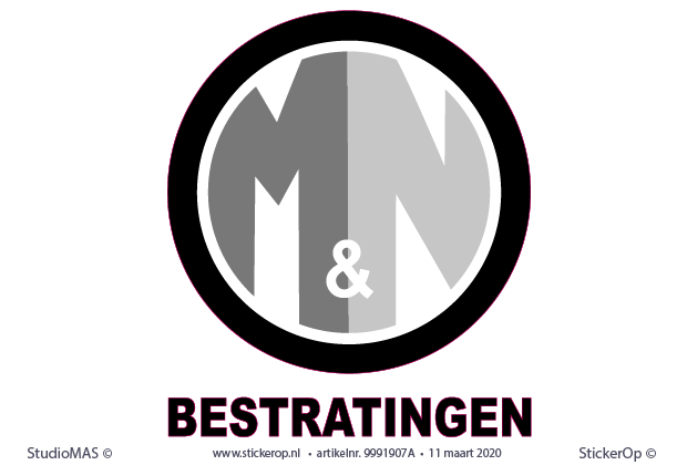 Muursticker van zakelijk logo - M en N bestratingen - muursticker zakelijk logo - MenN bestratingen
