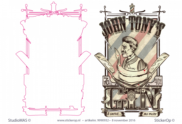 sticker zakelijk logo John Tonys Gin