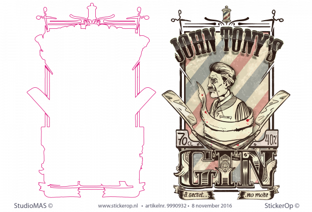 Sticker zakelijk logo - John Tony's Gin sticker zakelijk logo John Tonys Gin