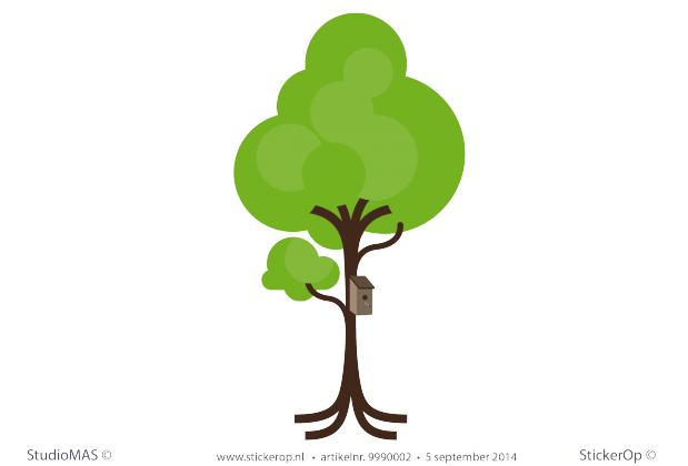 Muurstickers zakelijk - SNS Reaal boom Muursticker zelf aangeleverde tekening boom