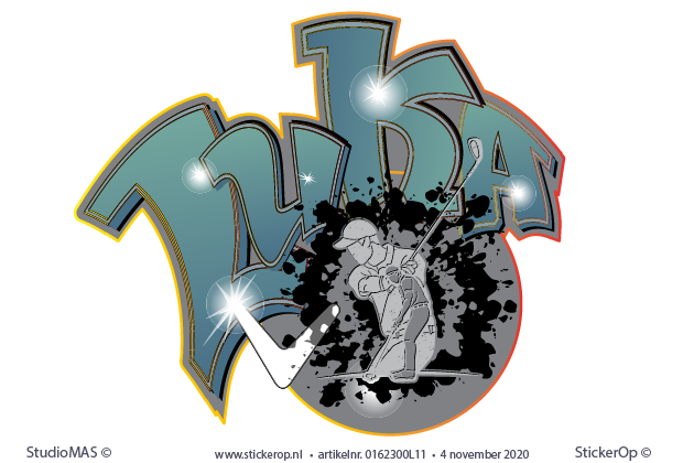 Muursticker graffiti thema sport - Golf - Luka graffiti sport - Golf - Luka2