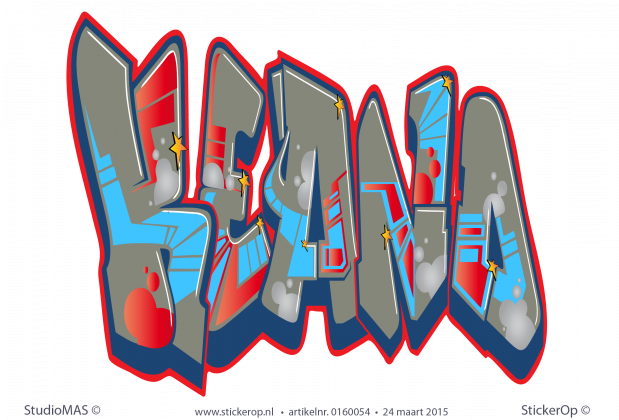 Muursticker full colour graffiti - Keano muursticker graffiti Keano
