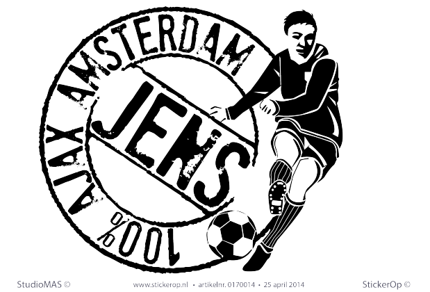Muurstickers thema muursticker naamstempel ajax