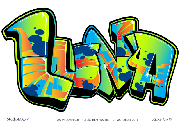 Muursticker graffiti type A - Luna muursticker graffiti type A Luna