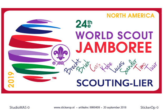 Sticker van eigen ontwerp - Scouting Lier sticker zelf aangeleverd ontwerp -Scouting Lier