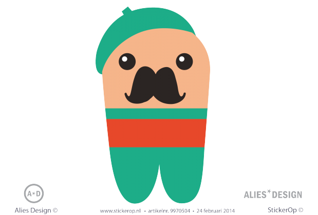 Muurstickers thema muursticker kinderkamer Mustakkio Tom