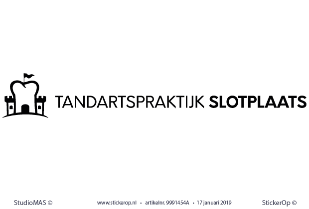Muur-, deur-, raamsticker zakelijk logo - Tandartspraktijk Slotplaats - horizontaal - Logo Tandarts Praktijk Slotplaats - horizontaal