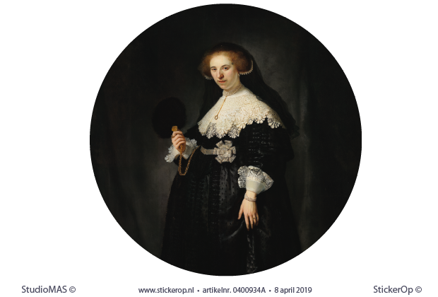 Portret Oopjen Coppit - cirkel uitsnede - Rembrandt van Rijn Oopjen Coppit-Rembrandt van Rijn-cirkel